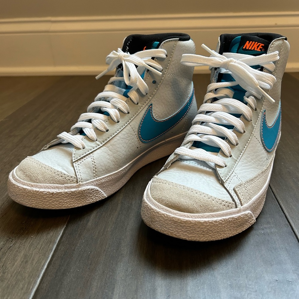Nike Blazer Mid 77 Grey Blue White Orange Youth 5